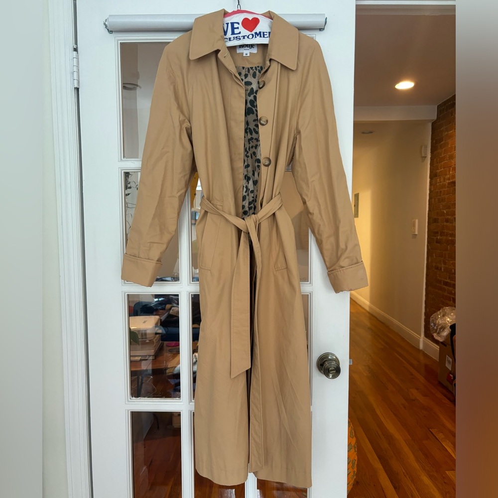 Rouje Paris Timeless Henry Trench Coat in Sable, Size 38, NWOT